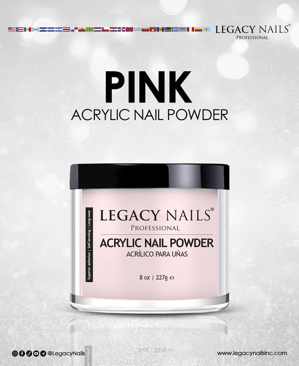 Legacy Nails Professional PINK ACRYLIC POWDER 56g 2oz HighQuality FastDrying Formula for Nail Extensions Sculpting Overl