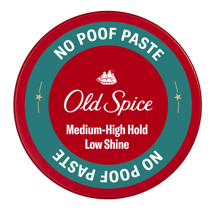 Old Spice Hair No-Poof Paste for Men, Medium-High Hold, Low Shine, 2.22 Oz