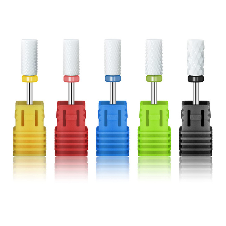 5 Size Professional Corn Head Ceramic Nail Drill Bits Set with Holder for Electric Nail File Manicure Pedicure Acrylic G