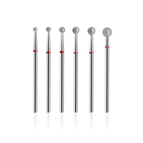 SQULIGT 6Pcs Nail Drill Bits Ball Head 332 Cuticle Clean Nail Bit for Electric Nail File Machine Suitable for Acrylic Ma