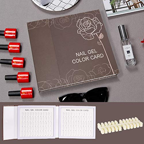 Noverlife 120 Nail Colors Display Book with 120 False Nail Tips Nail Gel Polish Display Chart Nail Art Samples Color Swa