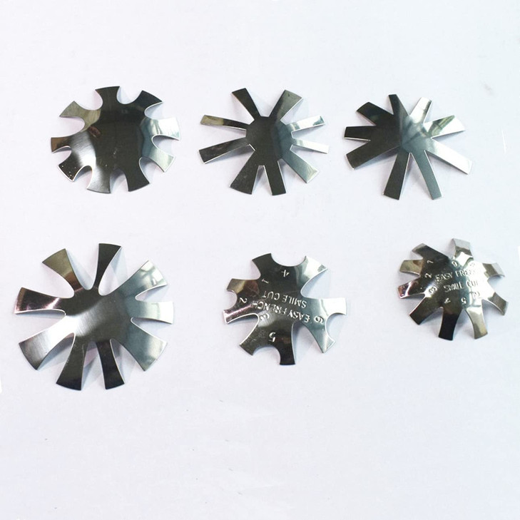 Acrylic Nail French Tip Tool Kit 6pcs Silver French Tip Cutter Edge Trimmer Easy Smile Line Acrylic V Cut Nails Manicure