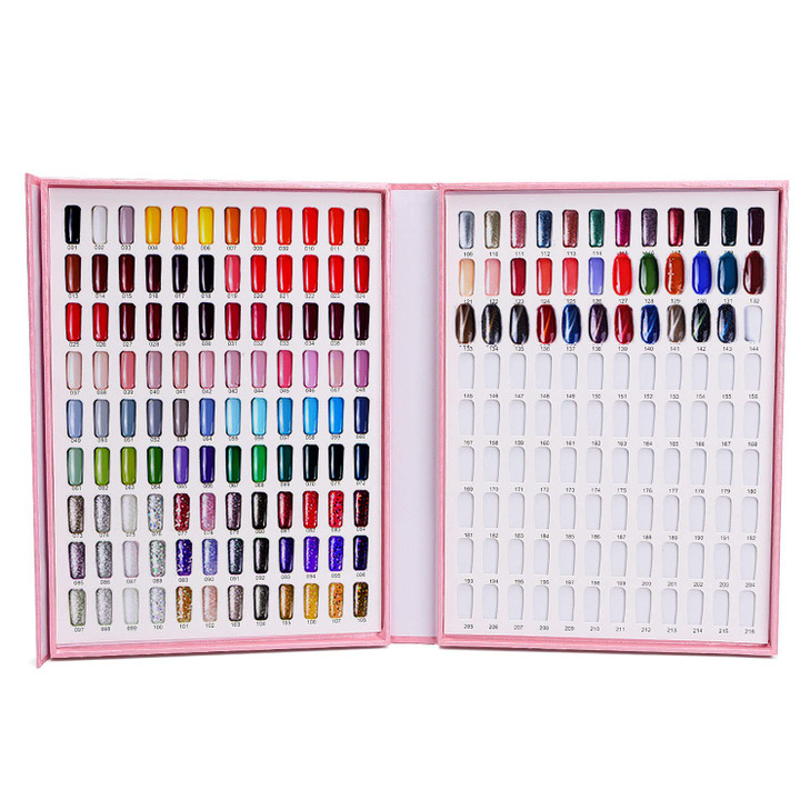 Noverlife 216 Nail Colors Chart Display Nail Gel Polish Display Book with 216 False Nail Tips Professional Salon Nail Co
