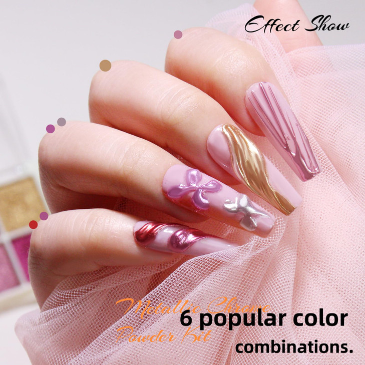 UShinein 3D Painting Gel 2in1 Clear Gel for Chrome Effect Metallic 3D Nail Art 2PCS Professional Chrome Mirror Effect 10