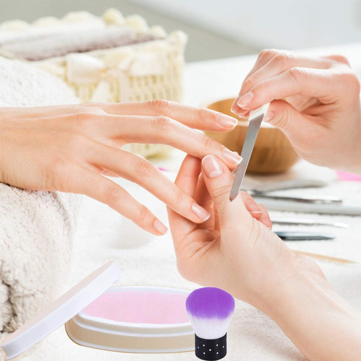 EBANKU Dip Powder Tray Nail Dip Container Dipping Powder Tray French Nail Smile Line Molding with Cleaning Brush