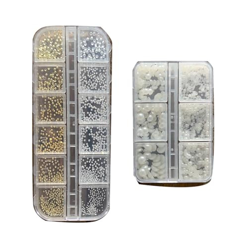 Nail Art Pearls Flatback Pearls Nail Charms Gold Silver YOSOMMK Luxurious YOSOMK Rhinestones Mixed Various Sizes 08mm5mm