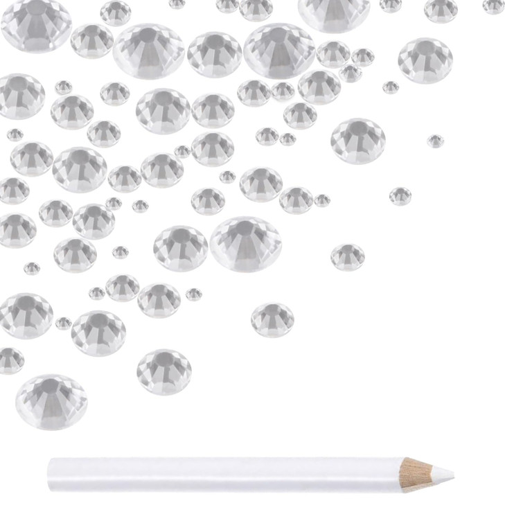 LPBeads 3456 Pieces Nail Crystals AB Nail Art Rhinestones Round Beads Flatback Glass Charms Gems Stones 6 Sizes for Nail