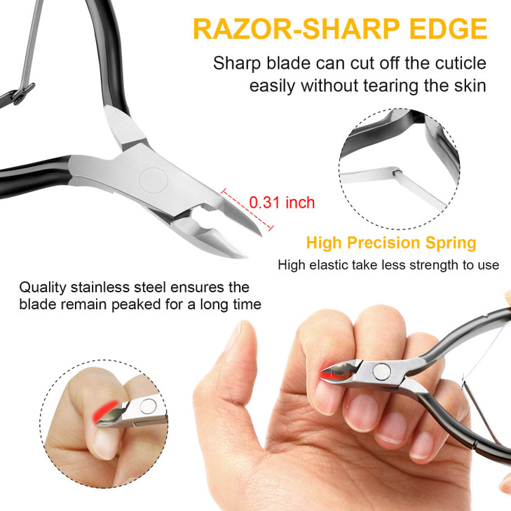 Mudder Acrylic Nail Clippers Kit False Nails Tips Cutter Professional Cuticle Trimmer Nipper Cutter Pusher Remover Stain