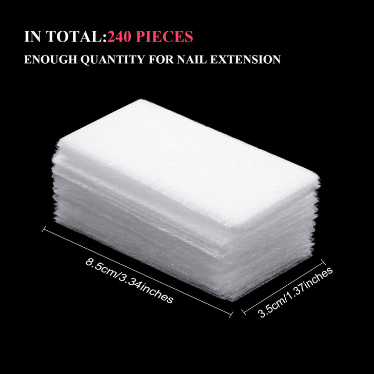 Blulu 240 Pieces Silk Nail Extension Wrap Fiberglass Wrap Nail Art Extension DIY Protector Accessories for Splits Breaks