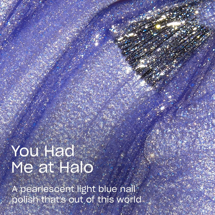 OPI Nail Lacquer You Had Me at Halo Opaque Bright Blue Shimmer Chip Resistant Nail Polish Xbox Collection