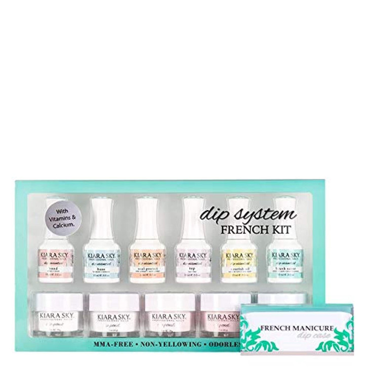 Kiara Sky Dip Powder French Manicure Kit Full Size EasyToUse Powder Manicure