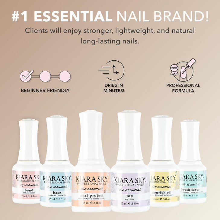 Kiara Sky Dip Powder French Manicure Kit Full Size EasyToUse Powder Manicure