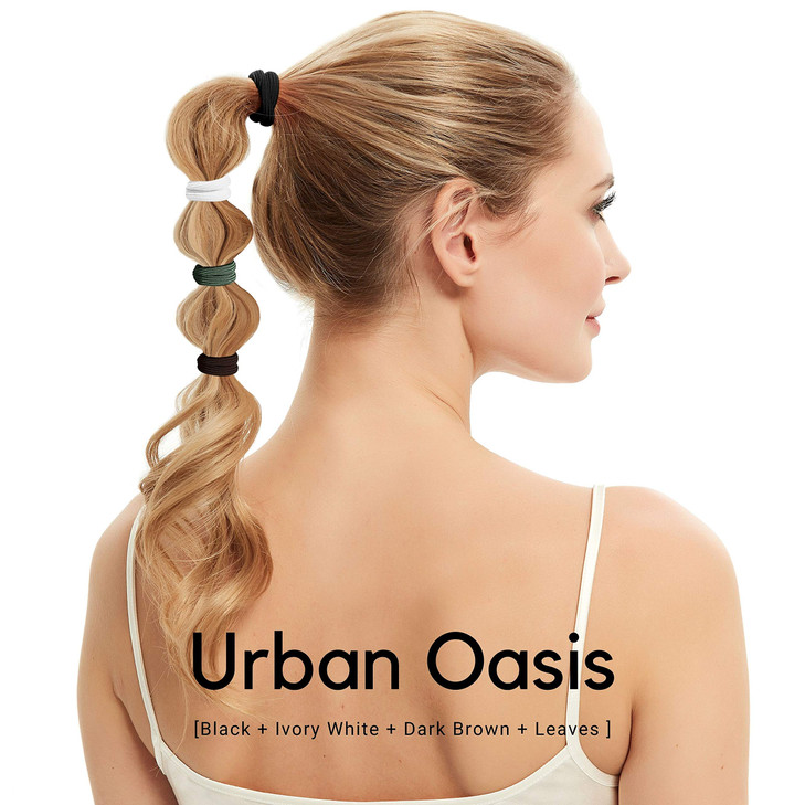 HBY Women's Hair Ties for Thick or Curly Hair. No Slip Seamless Ponytail Holders Sports Thick Hair Ties, Urban Oasis, 8MM, 12 Pcs online at globaldelivered
