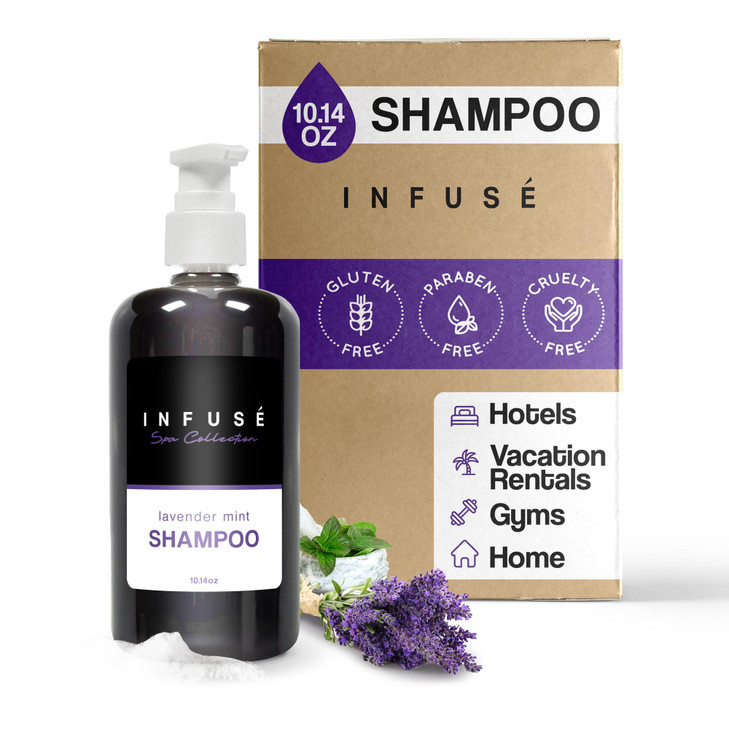 Terra Pure Infuse Lavender Mint Shampoo | Spa Collection | Hotel Amenities in Pump Bottle | 10.14 oz. / 300 ml (Single Bottle) online at globaldelivered