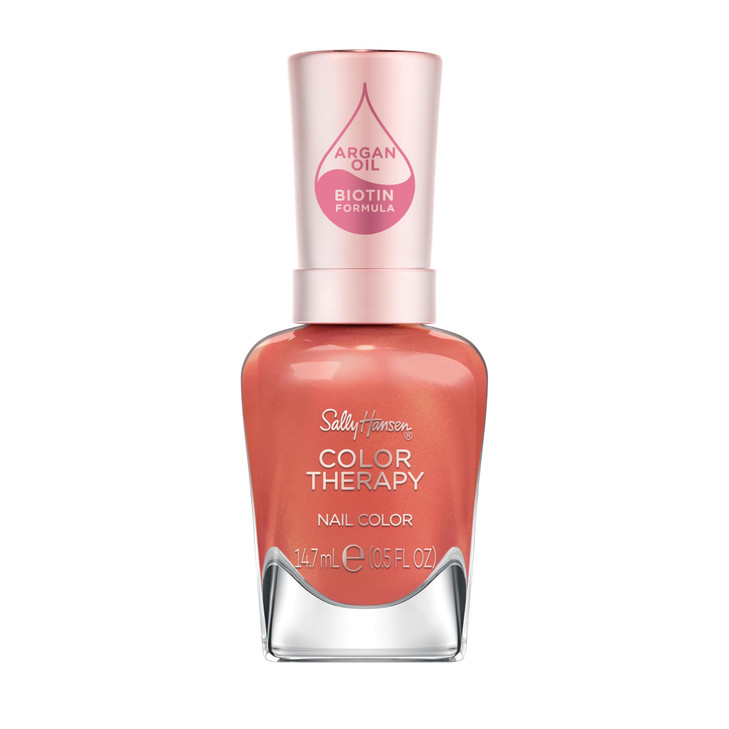 Sally Hansen Color Therapy Nail Polish Biotin Argan Oil Long Lasting Healthy Nails Nail Strengthener Opaque 300 Soak at