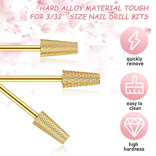3 Pieces Tapered Barrel Carbide Nail Drill Bit 3 Sizes Carbide Nail Drill Bit Acrylic File Cuticle Art Tools for Gel Man
