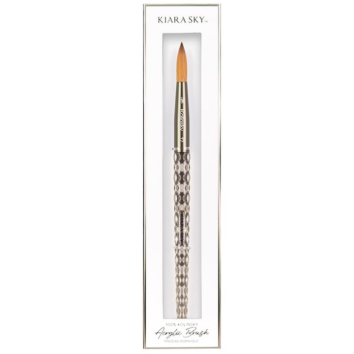 Kiara Sky Acrylic Brush 12 Clear 100 Pure Kolinsky Crystal Cut Handle and Acetone Resistant