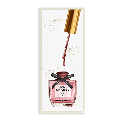 Stupell Industries Makeup Nail Polish Brush Pink Fashion Design Wall Plaque MultiColor