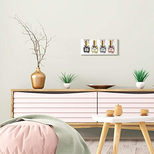 Stupell Industries Makeup Collection Nail Polish Yellow Pink Grey Fashion Design Wall Plaque MultiColor