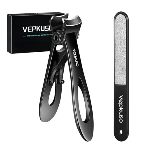 Nail Clippers for Thick Nails -Stainless Steel Heavy Duty, Wide Mouth Professional Fingernail and Toenail Clippers Set for Men, Women & Seniors,Black online at globaldelivered
