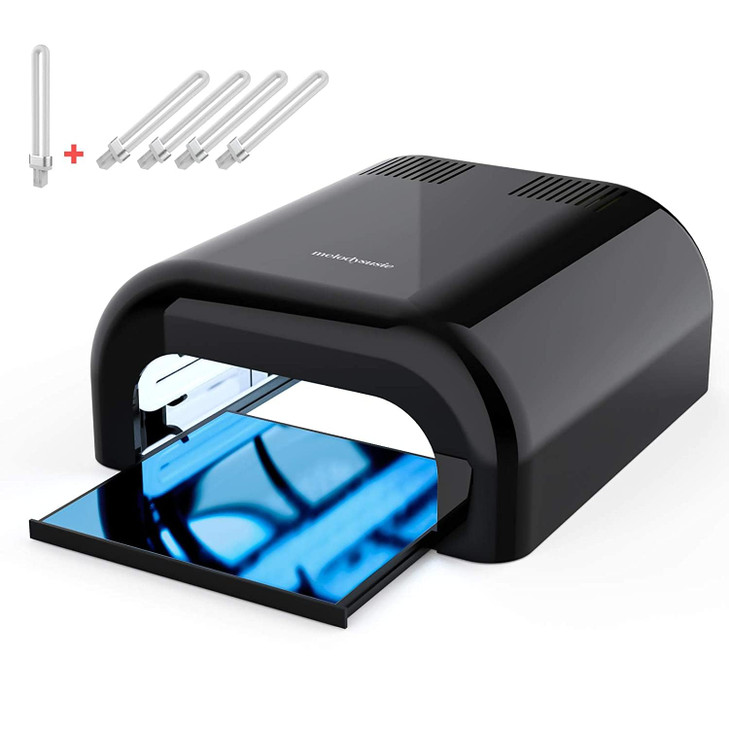MelodySusie Professional UV Nail Lamp with 4 Light Tubes Metal Sliding Base SPro04 SalonGrade Fast Curing Nail Dryer for