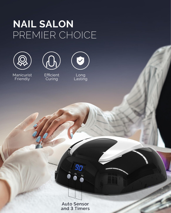 MelodySusie Professional Metal Base UV Nail Lamp SPro27T Fast Curing Nail Dryer with 3 Timers Smart Sensor for Salon Cur