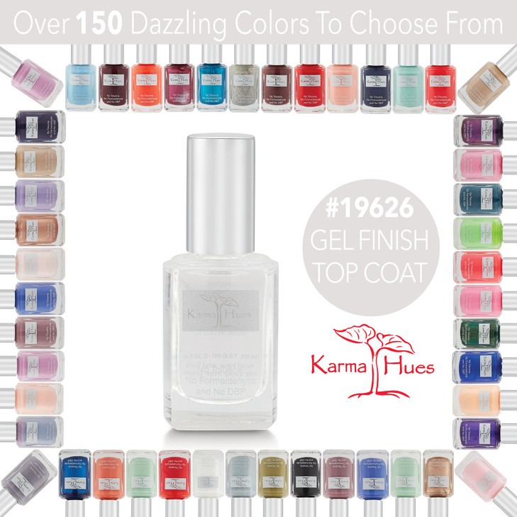 karma organic Gel Top Coat Nail Polish 043 FL oz UV Shine Finish Quick Dry No Wipe Nail Lacquer Long Lasting No Chip Top