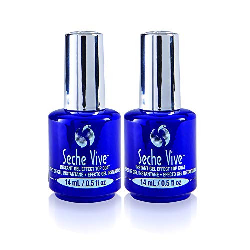 Seche Vive Instant Gel Effect Top Coat Nail Polish for Manicure and Pedicure 05 Oz 2Pack