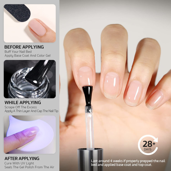 GAOY Top Coat for Gel Nail Polish 16ml No Wipe Clear Finish High Gloss Varnish for Long Lasting UV Nail Art DIY