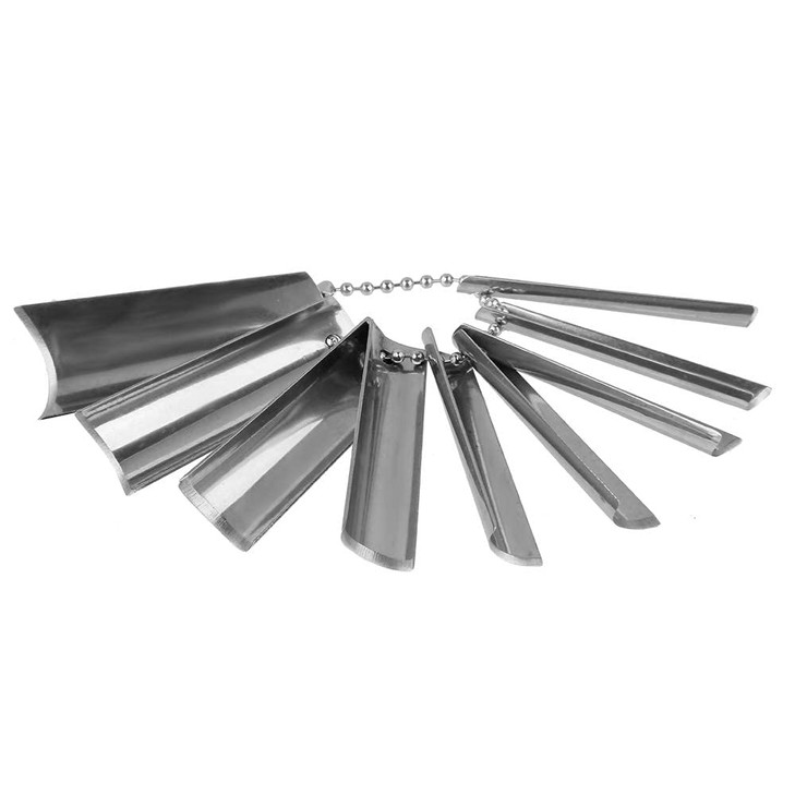 Beauty7 French Manicure 9 Sizes Single Tips Deep C Shape Cutter Smile Line Tool Nail Art Gel Nail Acrylic Edge Trimmer