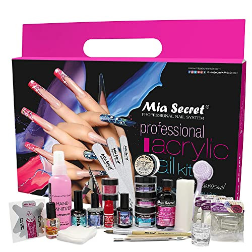 Mia Secret Professional Acrylic Nail KitSet For Beginner Nail kit with everything Kit de uas acrilicas completo mia secr
