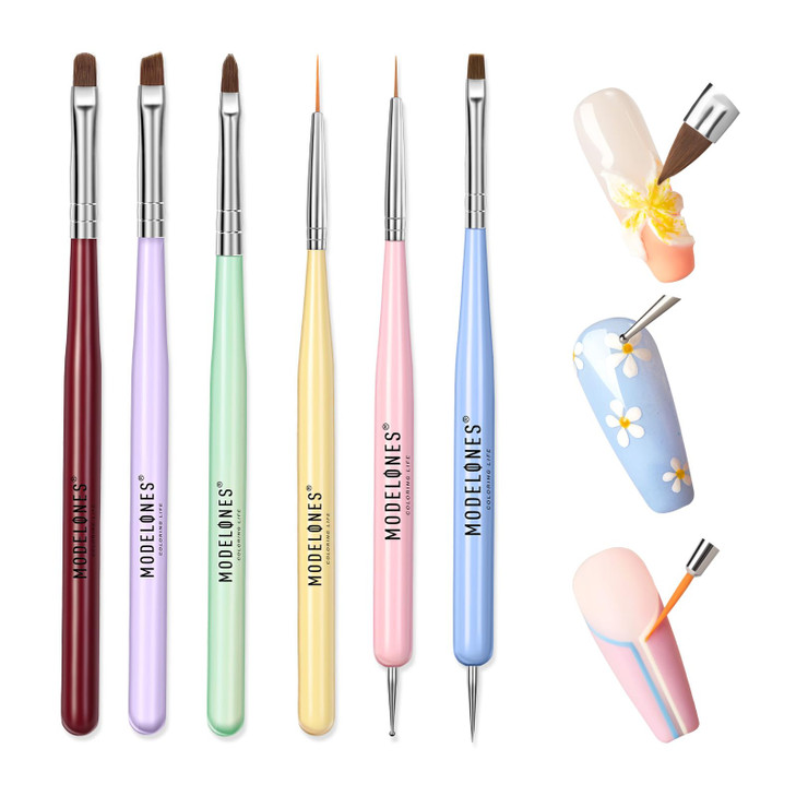 Modelones Nail Art Brushes Set Nail Brush kit Gel Polish Extension Gel Liner Clean up Carving Apex Building Dotting Pens