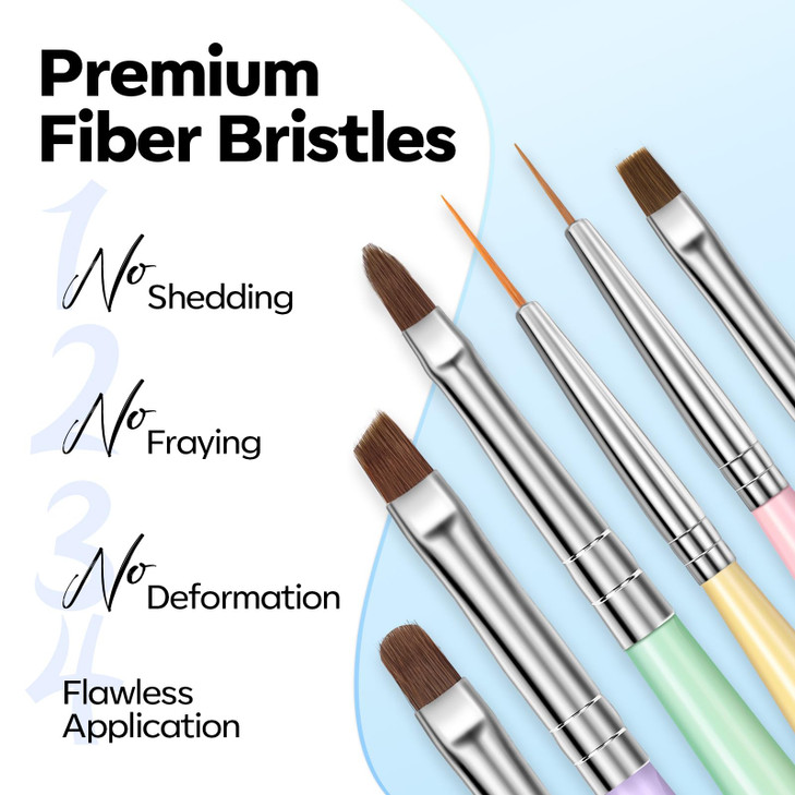 Modelones Nail Art Brushes Set Nail Brush kit Gel Polish Extension Gel Liner Clean up Carving Apex Building Dotting Pens