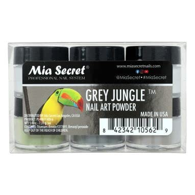 Mia Secret Acrylic Powder Grey Jungle 6pcs Grey Jungle 6 Piece Nail Art Powder Collection