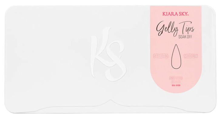 Kiara Sky Gelly Tips Soak Off Soft Gel Nail Extensions 500 pieces 10 Sizes Medium Stiletto