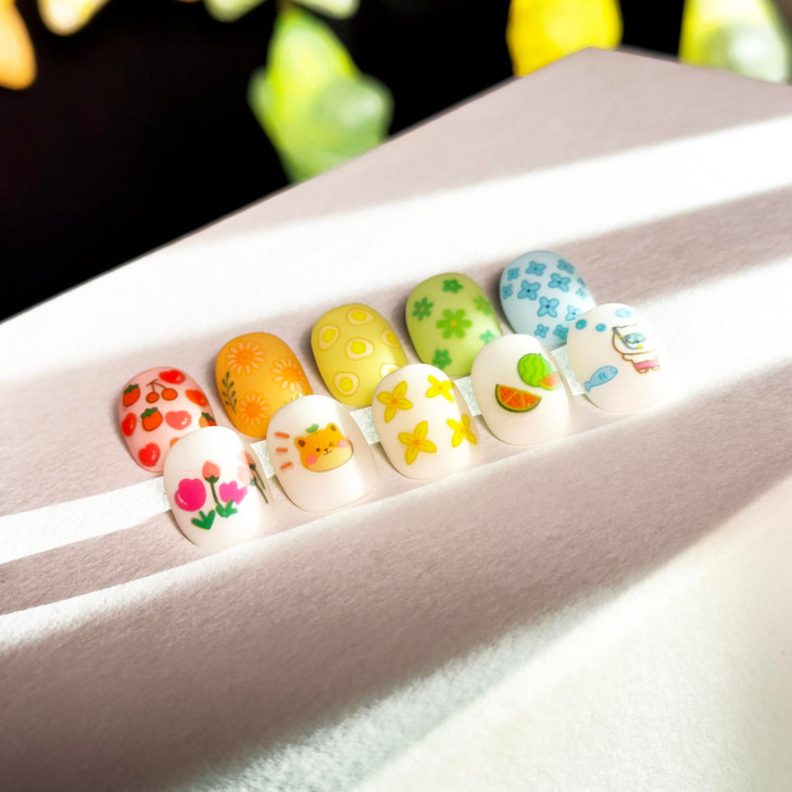 15 Sheets of Nail Stickers for Kids 735 Cute Nail Stickers Nail Decals for Girls Flower Bunny Unicorn Bear Fruits Glow i