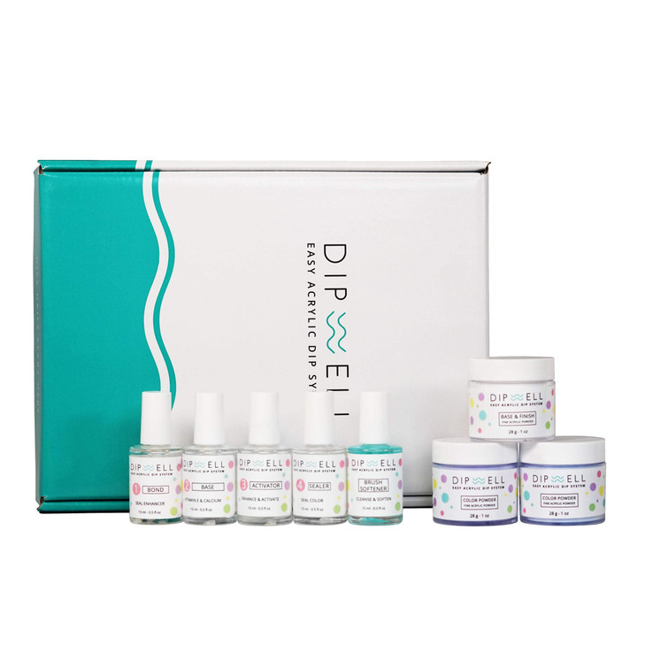 DipWell Dip Powder Nail Kit Pastel Color Starter Acrylic Gel Resin Kit Comes With Bond Base Activator Sealer Brush Softe