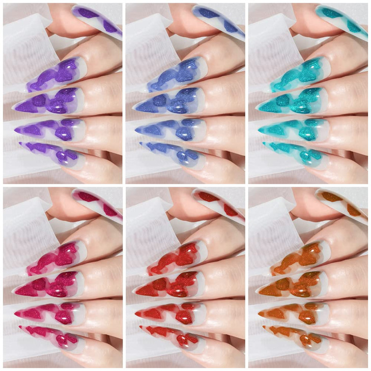 SUPWEE Blooming Watercolor Ink Nail Polish Marble Nail Polish Flower Blossom Nails for Spreading Marble Effect Manicure