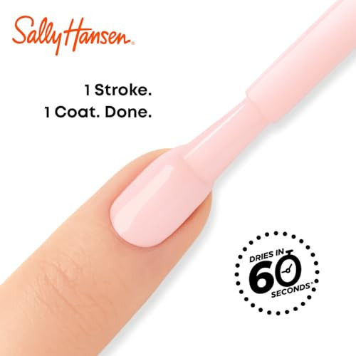 Sally Hansen InstaDri Nail Polish Quick Dry Long Lasting StreakFree Shine Opaque Glossy 234 Pink Pursuit White Pink Nail