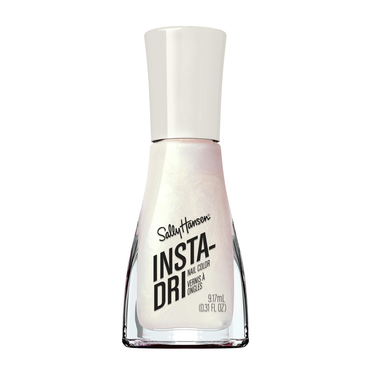 Sally Hansen InstaDri Nail Polish Quick Dry Long Lasting StreakFree Shine SemiOpaque Shimmer 61 Silk is Milky White Nail