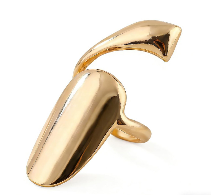 SYBL 6Pcs Gold Fingernails Rings Nail Art Retro Finger Tip Opening Rings Decoration for Gift