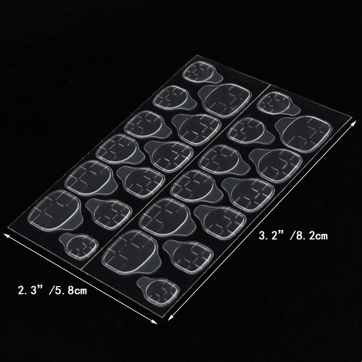Wobe 600pcs Breathable Adhesive Tabs Fake Nail Glue Sticker 25 Sheets 12 Size Waterproof Jelly Press On Nail Adhesive Ta