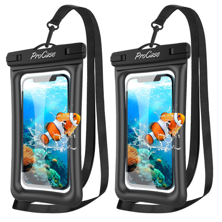 ProCase 2 Pack Floating Waterproof Phone Pouch IPX8, Universal Dry Bag Fits iPhone 17/16/15/14/13 Series, Galaxy S24/S23/S22, Pixel 8/7 (Up to 7), T online at globaldelivered