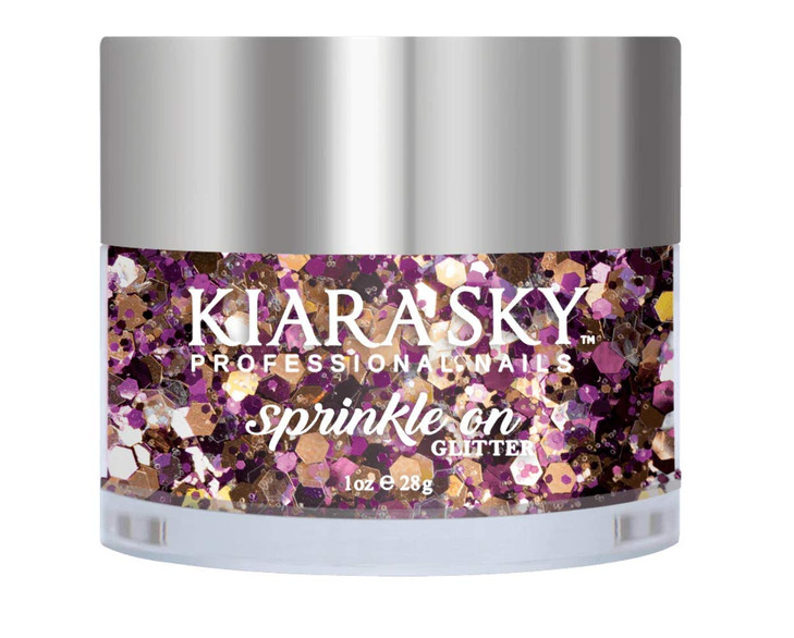 Kiara Sky 3D Glitter Nail Art Sprinkle On Collection 1 oz Mix with Acrylic Gel Polish or dip Powder Sequin Party