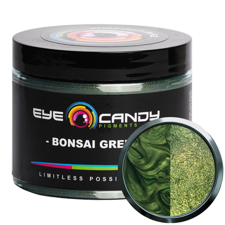 Eye Candy Pigments Premium Green Mica Powder Bonsai Green 50gr for Epoxy Resin Soap Paint Woodworking Acrylic Pouring Ba