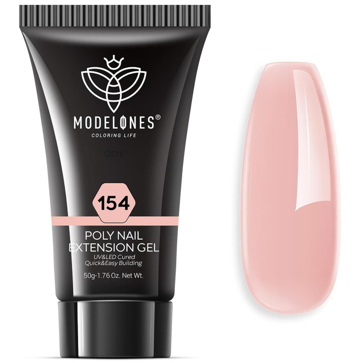 modelones Poly Nail Gel Builder Extension Nude Nature Color Light Apricot Acrylic Enhancement Thickening Trendy Nail Art