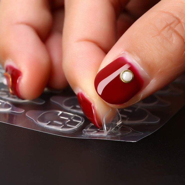 Mwellewm 1200 Pcs 50 Sheets Double Side Glue Nail Sticker for Press on Nail Sticky TabsWaterproof Breathable False Nail