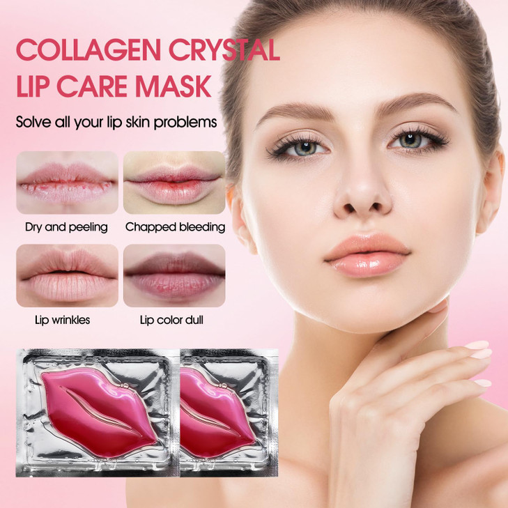 NIYET 30 pieces of Moisturizing Collagen Crystal Lip Mask - Anti-Ageing & Anti Chapped, Reduce lip Wrinkles, Fade Lip Color, Make Skin Smooth (Pink) online at globaldelivered