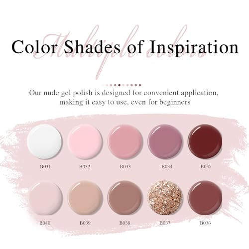 Larvall Beautpal Nude Gel Polish 10 Pcs All Seasons Skin Tones Gel Nail Polish Nude Pink Neutral UV Gel Polish Nail Set