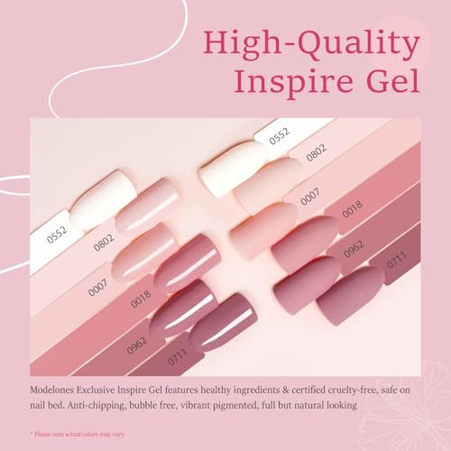 modelones Gel Nail Polish Set 6 Colors Nude Pink Milky White Gel Polish Set Light Neutral Pink Nail Polish Barely Pink S